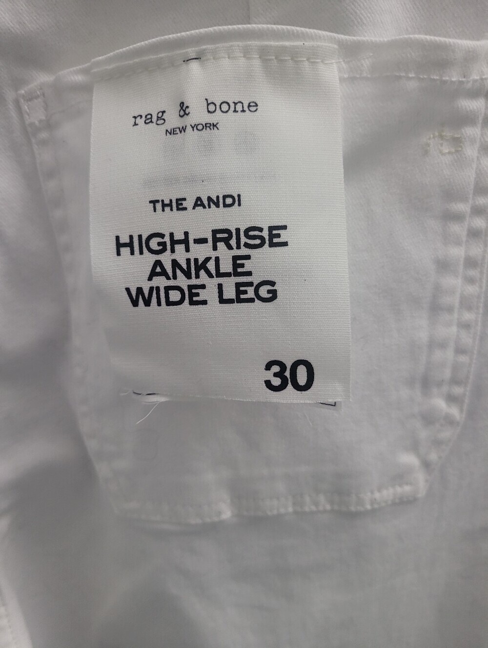 NWT Rag & Bone The Andi Belted High Rise Ankle Wide Leg Jeans Optic White Sz 30 - Picture 8 of 13